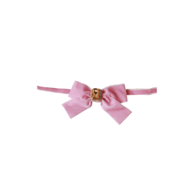 Luxurious Velvet Bow Necklace (Color: Pink)