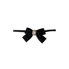 Luxurious Velvet Bow Necklace (Color: Black)