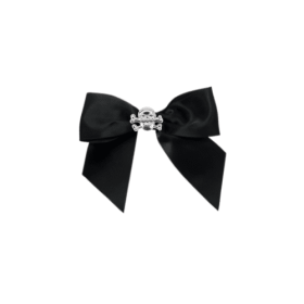 Skull Studded Hair Bow (Color: Black)